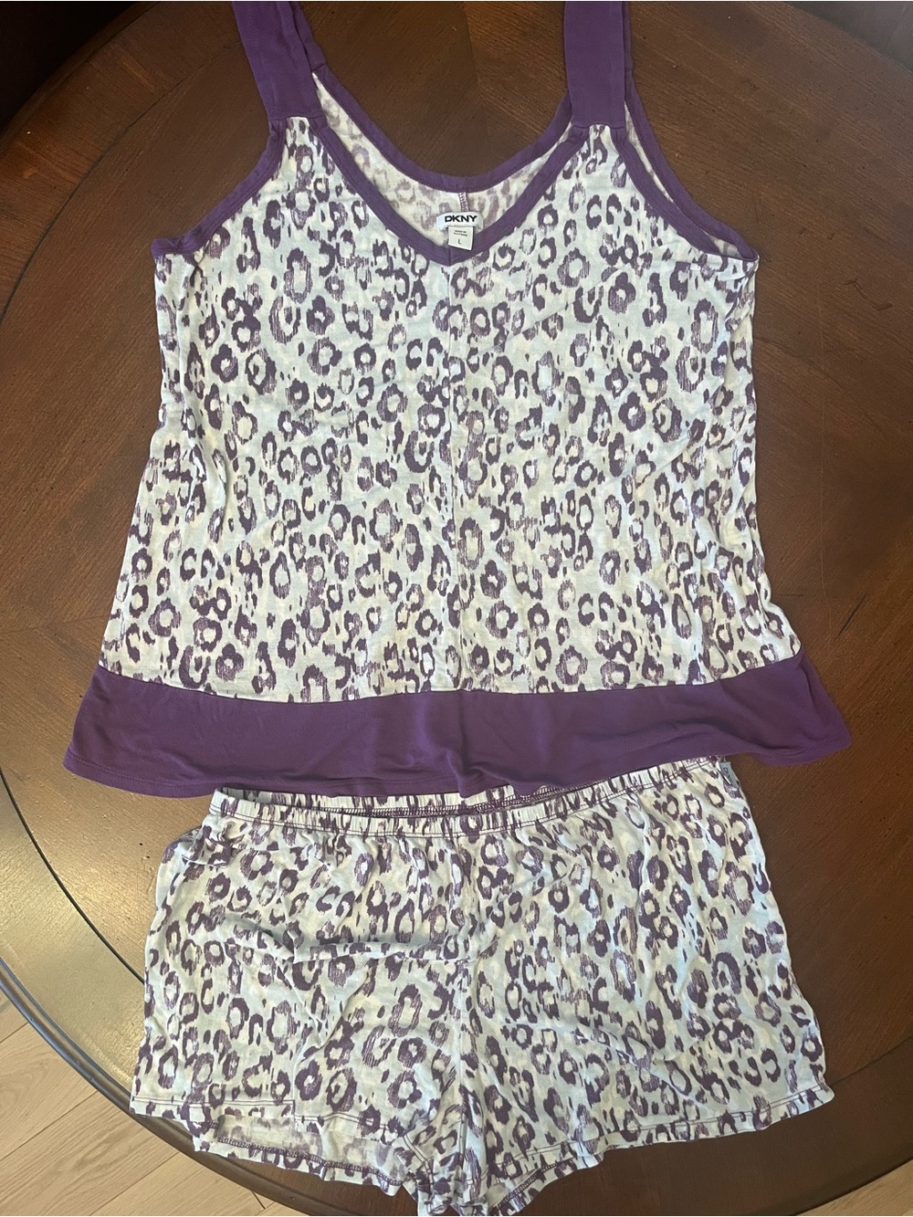 DKNY Purple Leopard Print Pajama Set